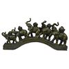 Image 7 : Wealth & Prosperity Elephants Crossing a Bridge Bronze Sculpture