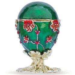 Faberge-style Royal Russian Pansy, Trinket Jewel Box Egg