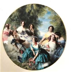 Limoges Porcelain Display Portrait Plate, 19thc Ladies