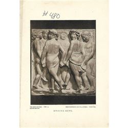 Vintage c1920â€™s Half-tone Print, #235B Singing Boys, Luca Della Robbia