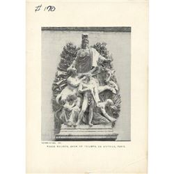 Vintage c.1920â€™s Half-tone Print, #1527 Peace Reliefs, Arch of Triumph, Paris