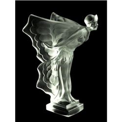 After Hoffmann, Art Deco Butterfly Girl Bohemian Glass Car Mascot, Rolls Royce Statue Figure