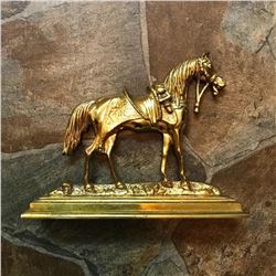 Vintage Brass Equestrian Horse Doorstop