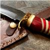 Image 6 : Custom Made Camel Bone & Brass Damascus Steel Huntiing Bowie Knife