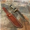 Image 1 : Custom Damascus Steel Bull Horn Huntiing Bowie Knife