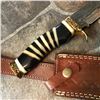 Image 4 : Custom Damascus Steel Bull Horn Huntiing Bowie Knife