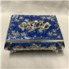 Image 1 : Enamel & Silver Floral Design Jewel Box