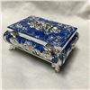 Image 5 : Enamel & Silver Floral Design Jewel Box