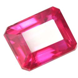 11.40ct Lab-Created Emerald Shape Red Ruby