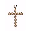 Image 1 : 14k Yellow Gold & Diamond Cross Pendant