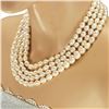 Image 2 : Multi-Strands Natural White Pearls Sterling Silver Necklace