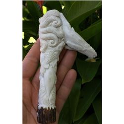 Handcarved Antler Cane Handle, Octopus, Whale, Ocean Life Sculpture
