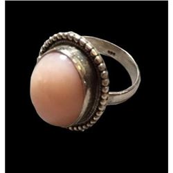 18ct Peruvian Pink Opal Sterling Silver Ring