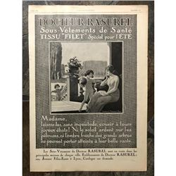 1920's French Magazine Advertisement, Docteur Rasurel, Health Spa Undergarments