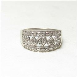 Valentine Hearts 10kt White Gold & Diamond Ring