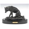 Image 1 : After Russell, Wolf With Bone Bronze Sculpture