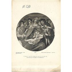Vintage c.1920â€™s Half-tone Print, #260 Virgin with Child & Angels