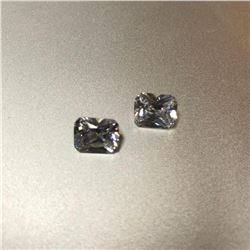 Matched Pair, 7.9ct Octagon Lab-created BiancoÂ® Diamonds