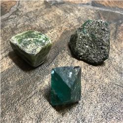 Group of Large Size Green Gemstone Roughs