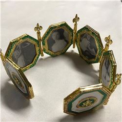 Russian Enamel & Gilt Folding Screen of Photo Frames