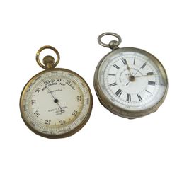 19thc Pair of Gilt Pocket Barometers