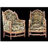 Image 1 : 19thc Pair of Upholstered Walnut Diminutive Wing Chairs