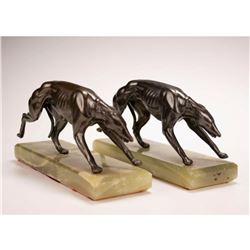 Art Deco Greyhound Dog Bookends
