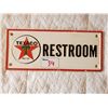 Image 1 : CAST IRON TEXACO RESTROOM SIGN 9.5" BY 4" - REPRO