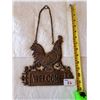 Image 1 : CAST IRON HANGING ROOSTER WELCOME SIGN (NOT OLD)