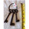 Image 1 : CAST IRON SET OF 3 SKELETON KEYS (NOT OLD)