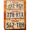Image 1 : 3 SLIGHTLY DIFFERENT TEXAS LICENSE PLATES