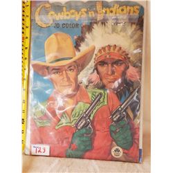 VINTAGE COWBOYS 'N' INDIANS COLORING BOOK-USED BUT COLORFUL COVER