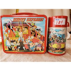 VINTAGE ALADDIN DISNEY EXPRESS THERMOS & LUNCH KIT - EXCELLENT ORIGINAL (EMBOSSED)