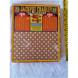 1950'S JACK POT CHARLEY PUNCH IN JACK POT BOARD, ALMOST NEW