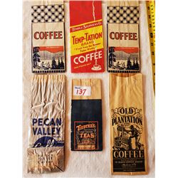 6 ADV. 1 POUND COFFEE & TEA BAGS