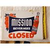 Image 2 : N.O.S. MISSION ORANGE OPEN/CLOSED DOUBLE SIDED SIGN- SLIGHT WATER STAIN