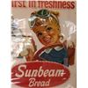 Image 2 : ORIGINAL WINDOW ADV. SUNBEAM BREAD 12" BY 18"-FRAMEABLE