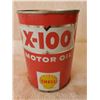 Image 1 : SHELL X-100 MOTOR OIL TIN OPENED ON BOTTOM
