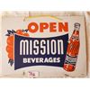 Image 1 : N.O.S. MISSION ORANGE OPEN/CLOSED DOUBLE SIDED SIGN- SLIGHT WATER STAIN