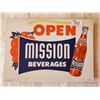 Image 1 : N.O.S. MISSION ORANGE OPEN/CLOSED DOUBLE SIDED SIGN- SLIGHT WATER STAIN