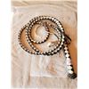 Image 1 : BLACK & WHITE LEATHER BULL WHIP, ALMOST 8' LONG (NOT OLD) GREAT WESTERN DISPLAY PIECE
