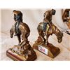 Image 2 : PAIR OF BRONZE ARMOR 'END OF THE TRAIL' BOOK ENDS