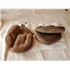 Image 2 : PAIR OF VINTAGE CATCHERS MITTES-FARE CONDITION- NEED SOME STITCHING REPAIRS.