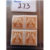 Image 1 : BLOCK OF 4 WWII NAZI STAMPS- GLUED/UNUSED-NAZI PARTY (30K)