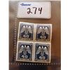 Image 1 : BLOCK OF 4 WWII NAZI STAMPS- GLUED/UNUSED-NAZI PARTY (40K)