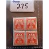 Image 1 : BLOCK OF 4 WWII NAZI STAMPS- GLUED/UNUSED-NAZI PARTY (80K)