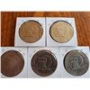 Image 2 : GROUP OF 5 1975 EISENHOWER DOLLARS - DATE OF 1776-1976 USED FOR 2 YEARS