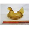 Image 1 : Amber Hen on a nest, no chips or cracks 7"