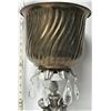 Image 2 : ORNATE BRASS/MARBLE FLOWER POT WITH DANGLING CRYSTALS