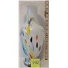 Image 1 : VINTAGE OPAQUE/MLK GLASSWARE VASE- MULTI COLOR ABSTRACT DESIGN
